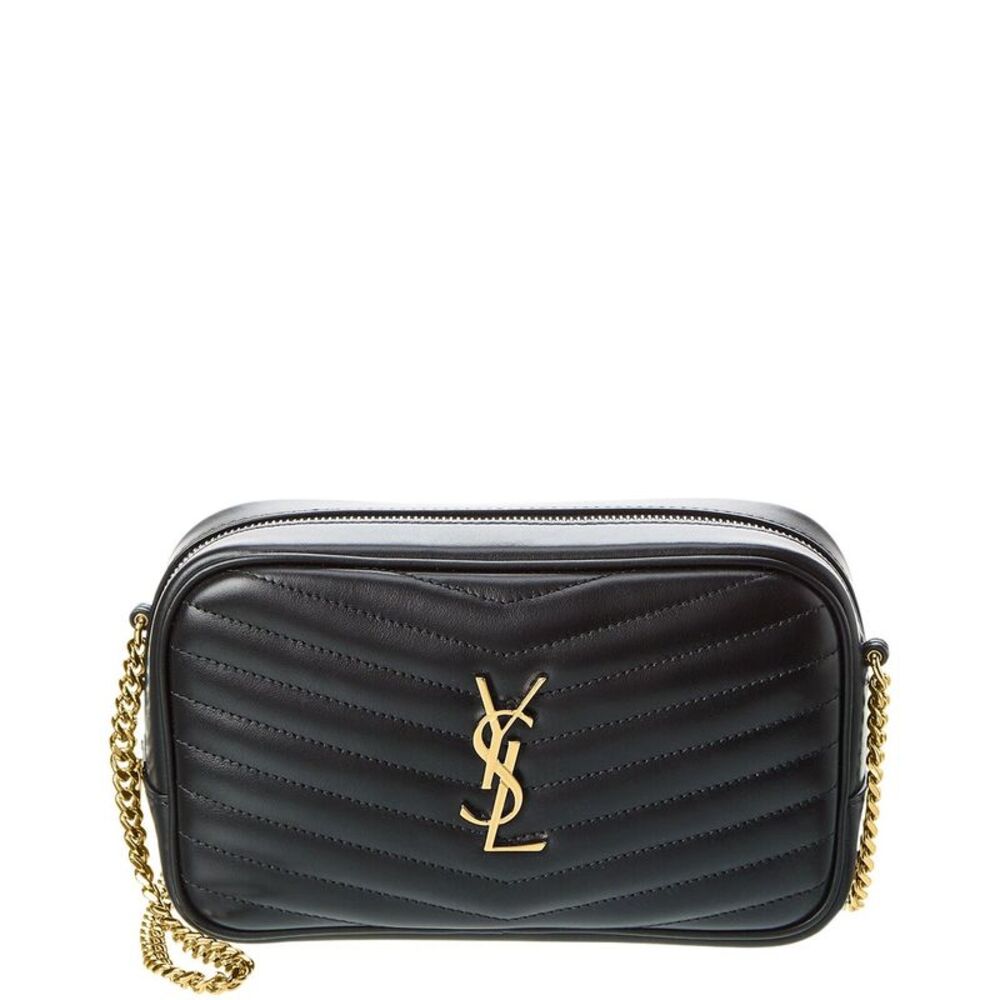 Saint Laurent Lou Mini Quilted Leather Camera Bag, Black